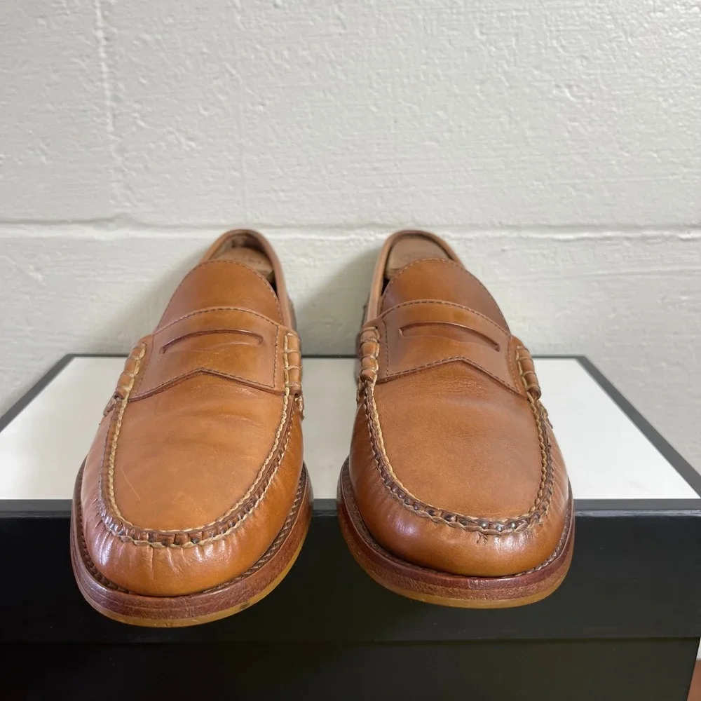 LL Bean Signature Brown Leather Penny Loafers Slip On Dress Shoes Men's 9.5 D